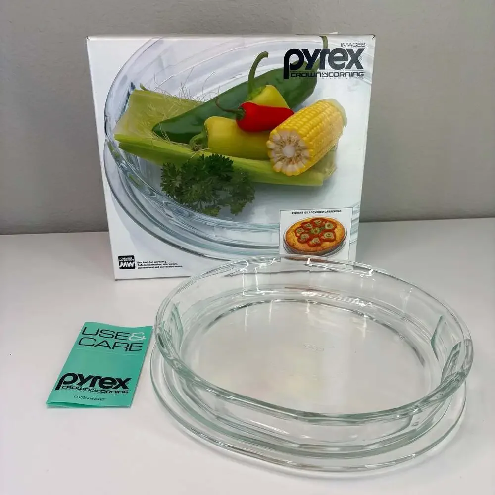 Vintage 1984 Pyrex Crown Corning 2 Quart Covered Casserole Dish